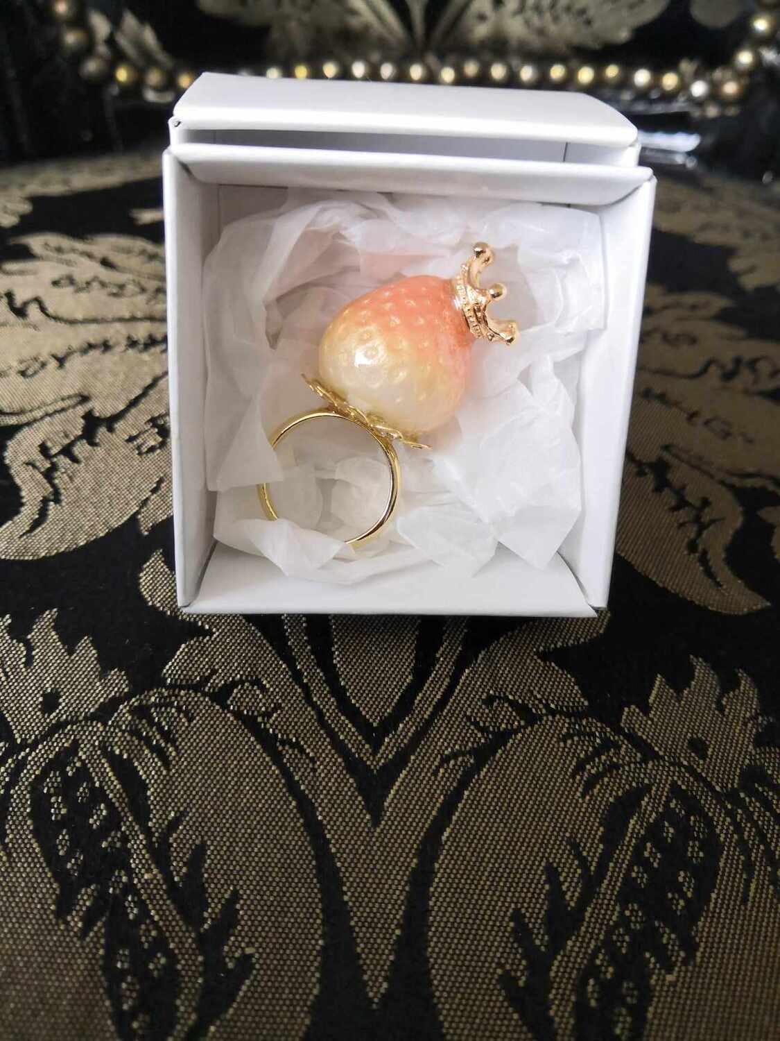 Crown strawberry ring, Color: Peach