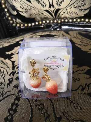 Strawberry and rose piercing Heart zirconia