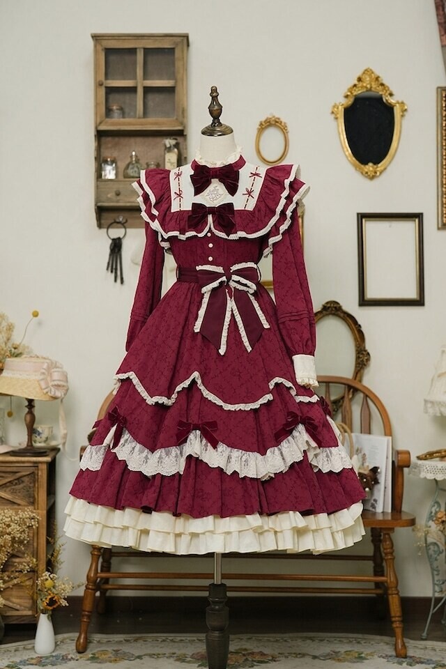 Western doll Magic one piece, Color: Wine red