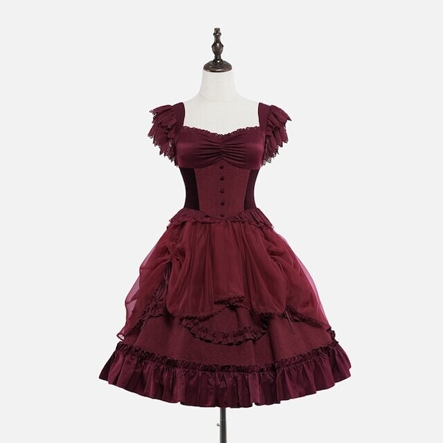 Midnight whispers JSK, Color: Bordeaux (L size)