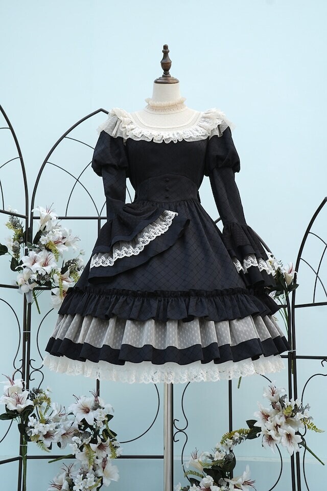 Bright princess dress, Color: Black (L size)