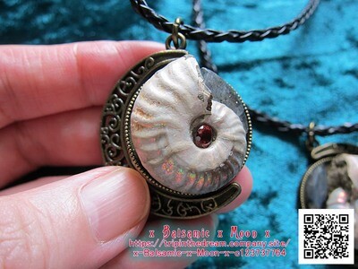 Witch's Cradle Rainbow-colored Ammonite choker