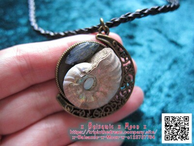 Witch's Cradle Rainbow-colored Ammonite choker