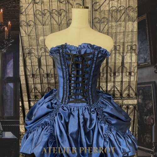 ATELIER PIERROT Bustle Corset Dress ネイビー Bustle Corset Dress