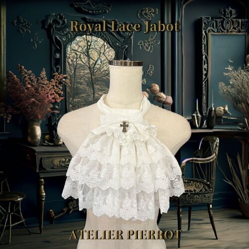 Royal Lace Jabot, Color: White