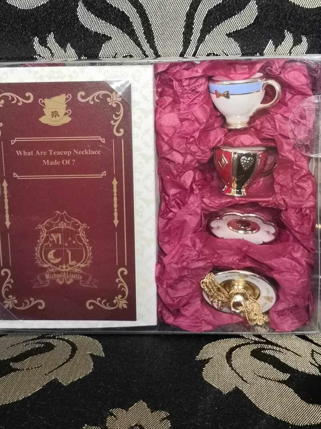 Wonderland tea set necklace