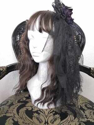 Corsage Headdress Black x purple