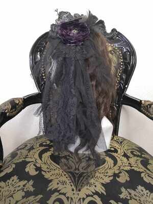 Corsage Headdress Black x purple