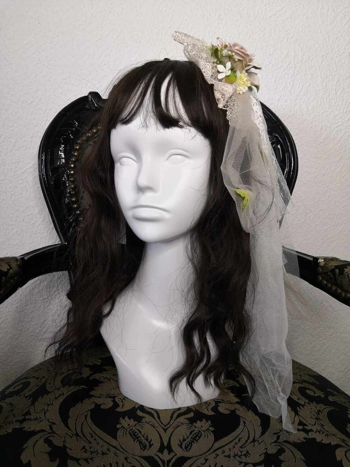 Corsage Headdress Ivory x Gray