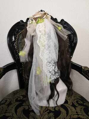 Corsage Headdress Ivory x Gray