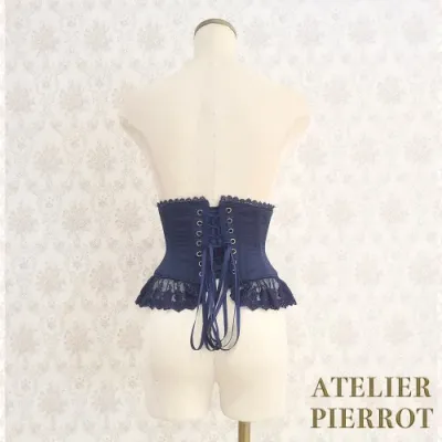 ATELIER PIERROT　Frill Short Corset　ブラック ATELIER PIERROT】アトリエピエロ フリルレースショート