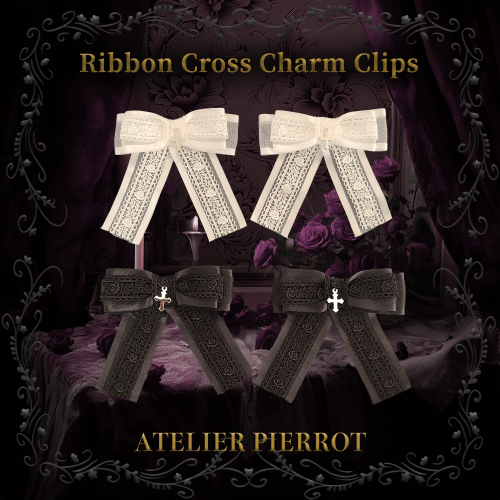 Ribbon Cross Charm Clips