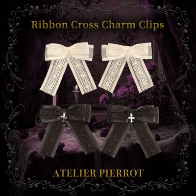 Ribbon Cross Charm Clips