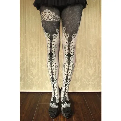 Corset tights DOUBLE LACE -white-