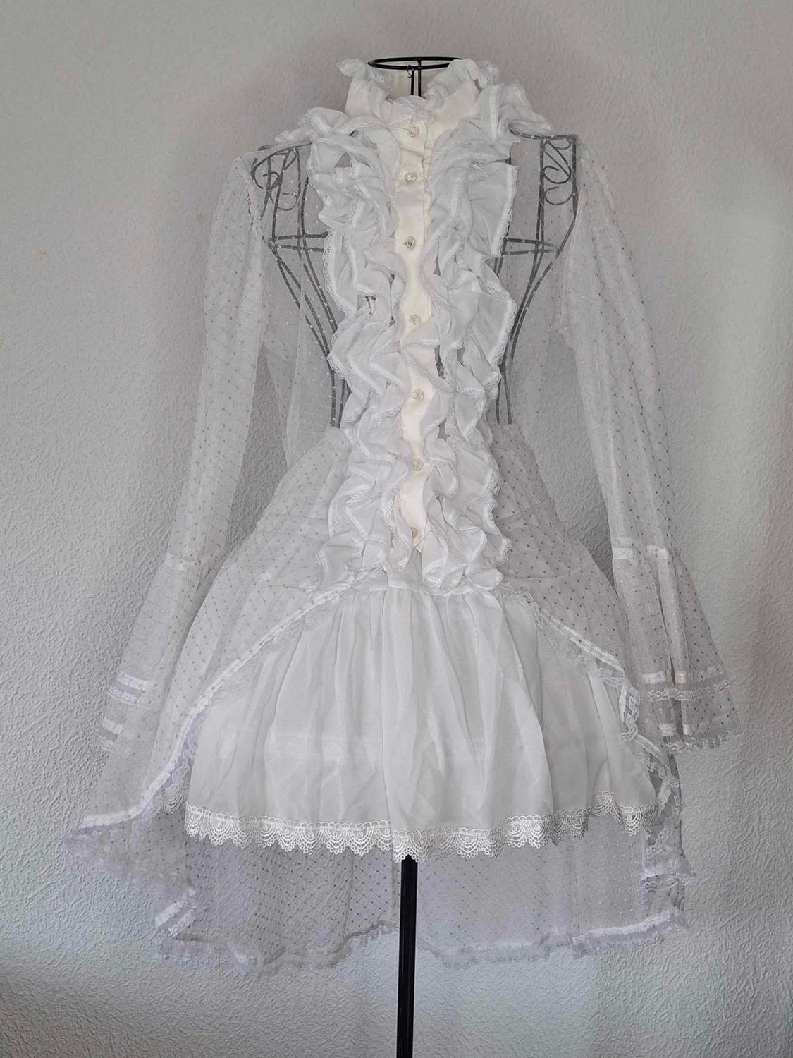 Fish tale long blouse transparent garment