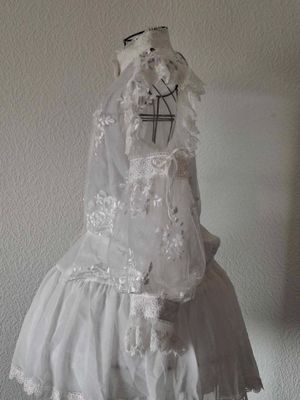 Lace embroidery blouse white