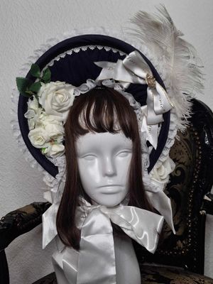 Half bonnet navy x white