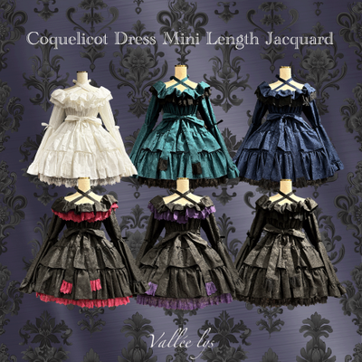 【Vallée lys】Coquelicot Dress mini length Jacquard