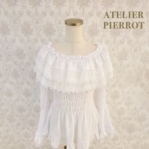ATELIER PIERROT / Shirring princess sleeve blouse  ボルドー I-25-06-25-029-EL-BL-HD-ZI ATELIER-PIERROT／Shirring princess sleeve blouse
