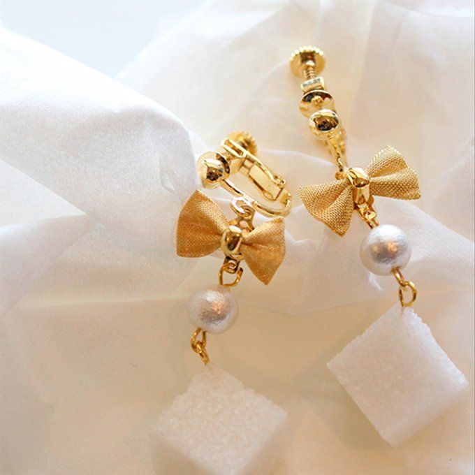 Sugar cube ribbon earrings
