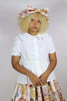 Logo Embroidery Collection Short Sleeve Blouse