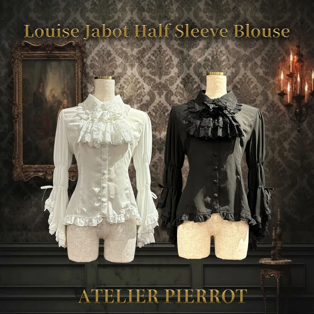 Louise Jabot Half Sleeve Blouse