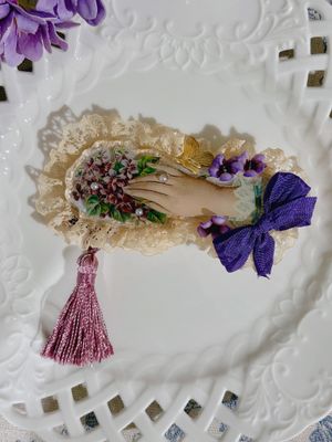 Marquise Palm series - Violets Hair clip -