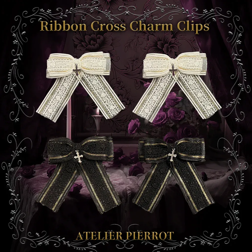 Ribbon Cross Charm Clips
