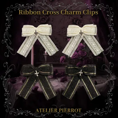 Ribbon Cross Charm Clips