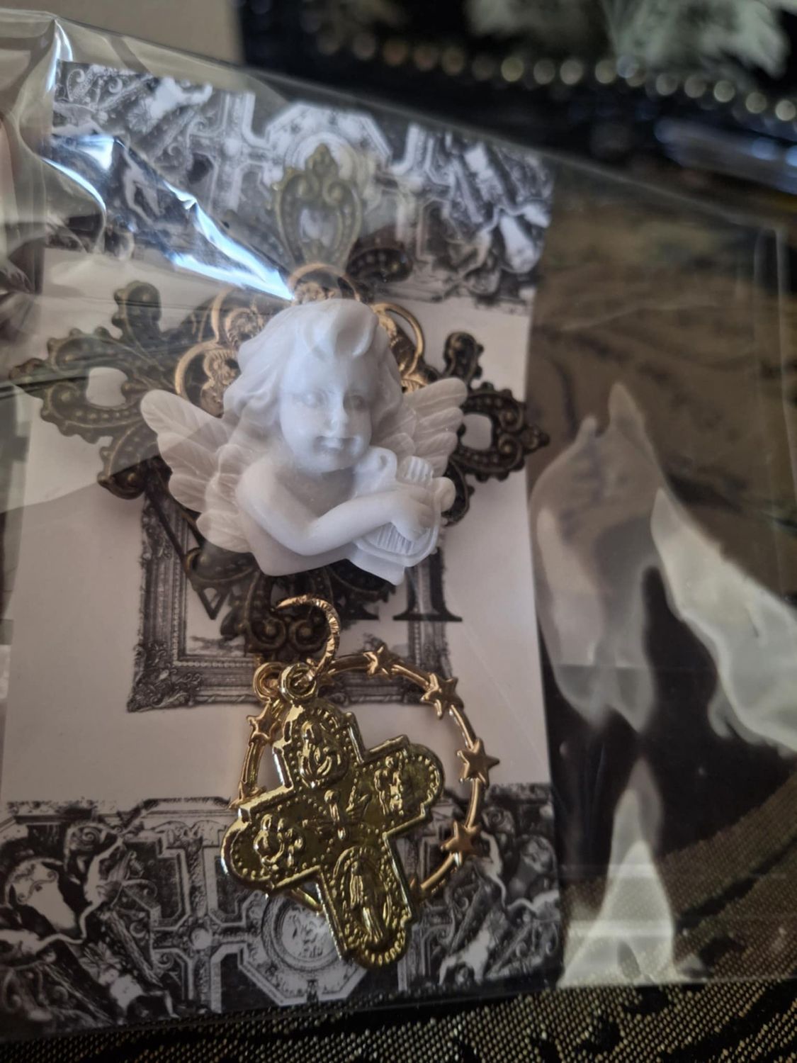 Antique and Angel brooch