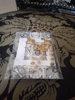 Antique beads and brass pendant