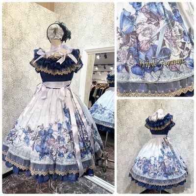 Monochromatic Rose one piece white x blue