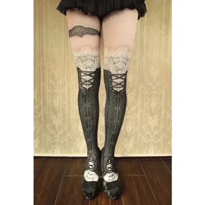 Corset tights Victorian Black