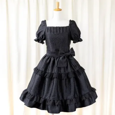 Noir Rose Jacquard dress