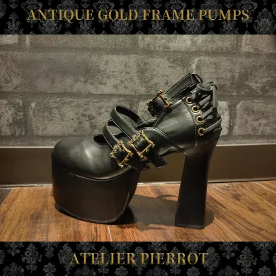 Antique gold frame pumps