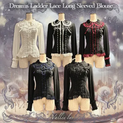【Vallée lys】Dreams Ladder Lace Long Sleeved Blouse