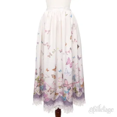 Butterfly Skirt Long Ivory