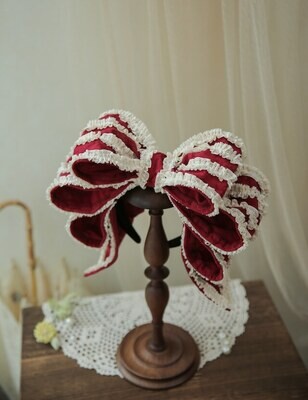 Doll Chantilly cream ribbon headbow