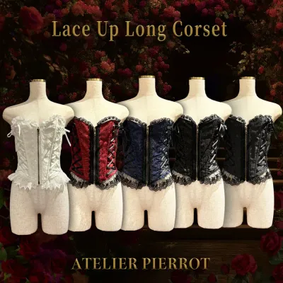 Lace up long corset