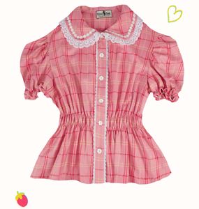 Happy tartan blouse short sleeves