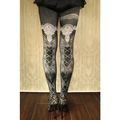 Corset tights Victorian Russian Gray