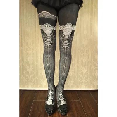 Corset tights Victorian Russian Gray