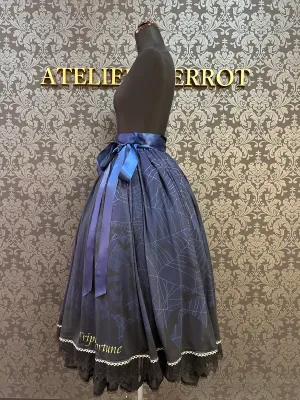Spider web pattern skirt blue