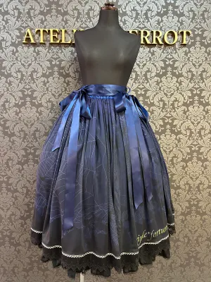 Spider web pattern skirt blue