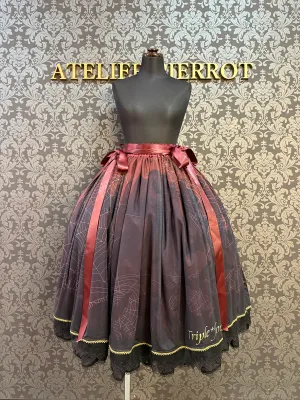 Spider web pattern skirt red
