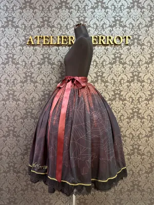 Spider web pattern skirt red