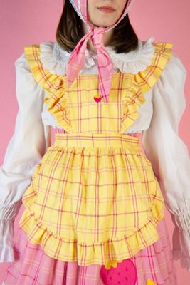 Happy Tartans Apron  Naito Yellow