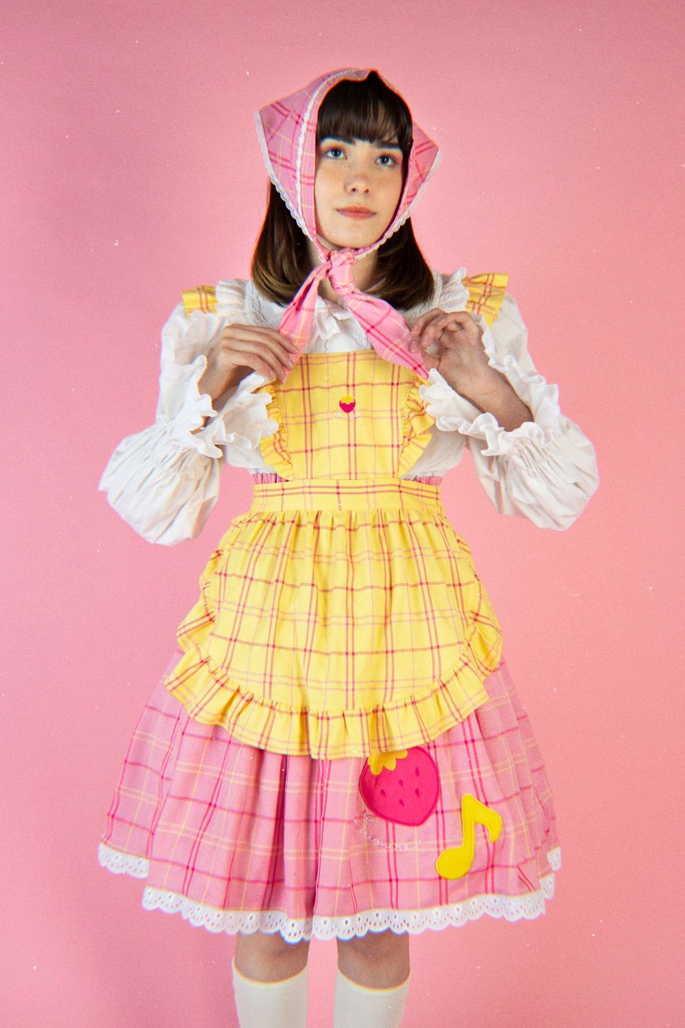 Happy Tartans Apron  Naito Yellow