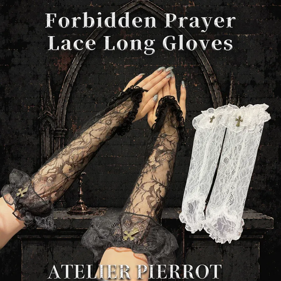 Forbidden Prayer Lace Long Gloves
