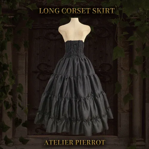 Long Corset Skirt Black